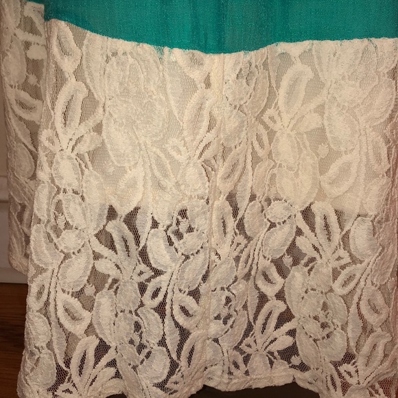 ❣️Beautiful High-Low Blue-Green Dress w. Lace ❣️ - Picture 3 of 8